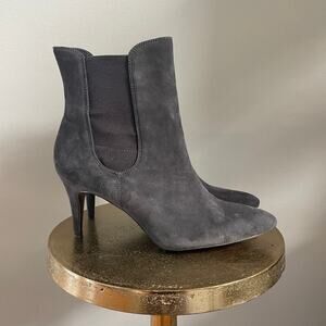 Lauren Ralph Lauren Pashia Boots 10 | NWOB Suede Stiletto Heel Gray Chelsea $200
